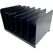 Huron Book and Magazine Rack, 6 Slot, Black Steel