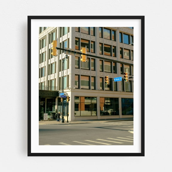 Huron & Franklin, Buffalo - Buffalo New York Photography Black Framed Wall Art Print 16 x 20 inches
