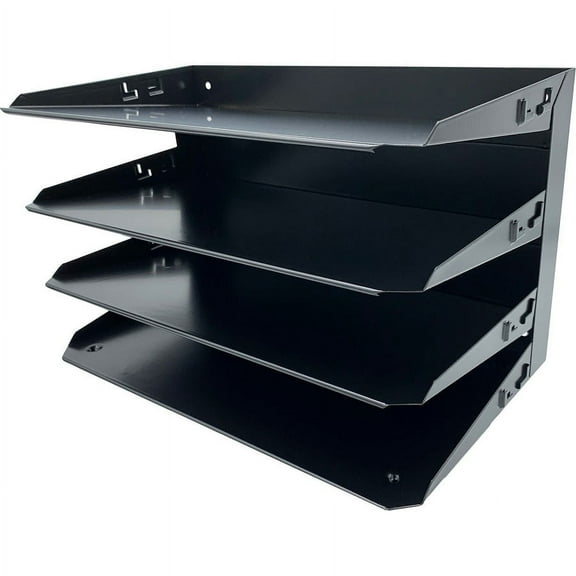 Huron Horizontal Slots Desk Organizer - 4 Compartment(s) - 15" Height x 9.3" Width x 8.6" Depth - Durable - Steel - 1 Each