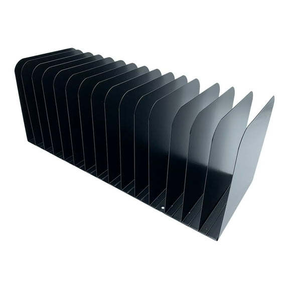 Huron Message Rack 15 Slot, Black Steel