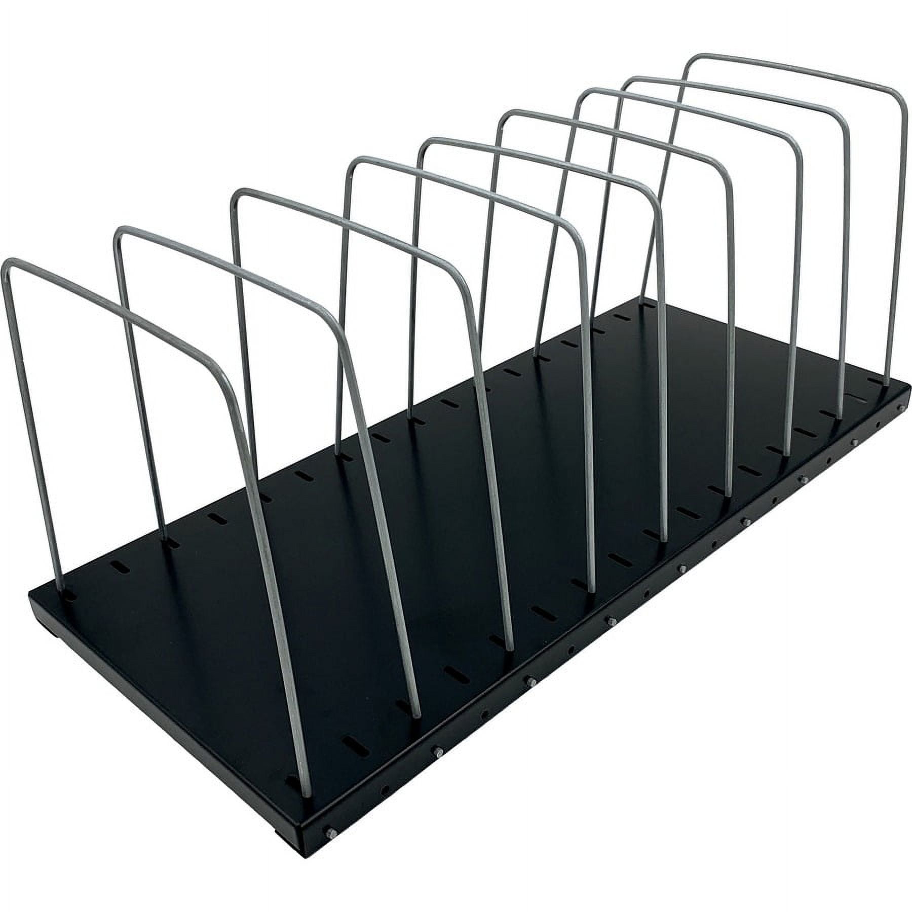 Huron Black Steel 8-Compartment Adjustable File Organizer