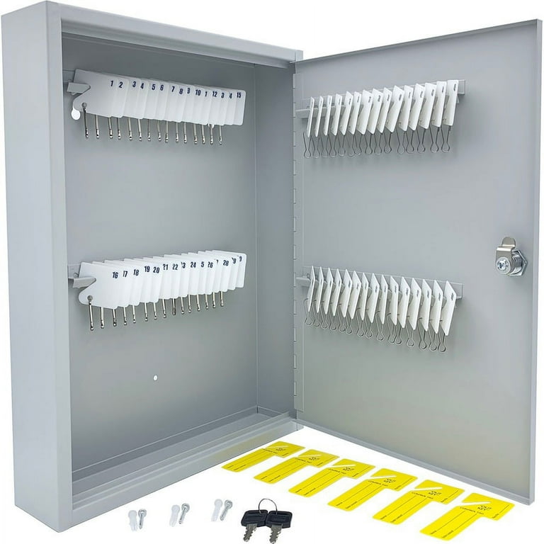 Huron Slotted Heavy-duty Key Cabinet - Keyhole Slot, Heavy Duty, Durable - Gray - Steel Huron Slotted Heavy-duty Key Cabinet - Keyhole Slot, Heavy Duty, Durable - Gray - Steel