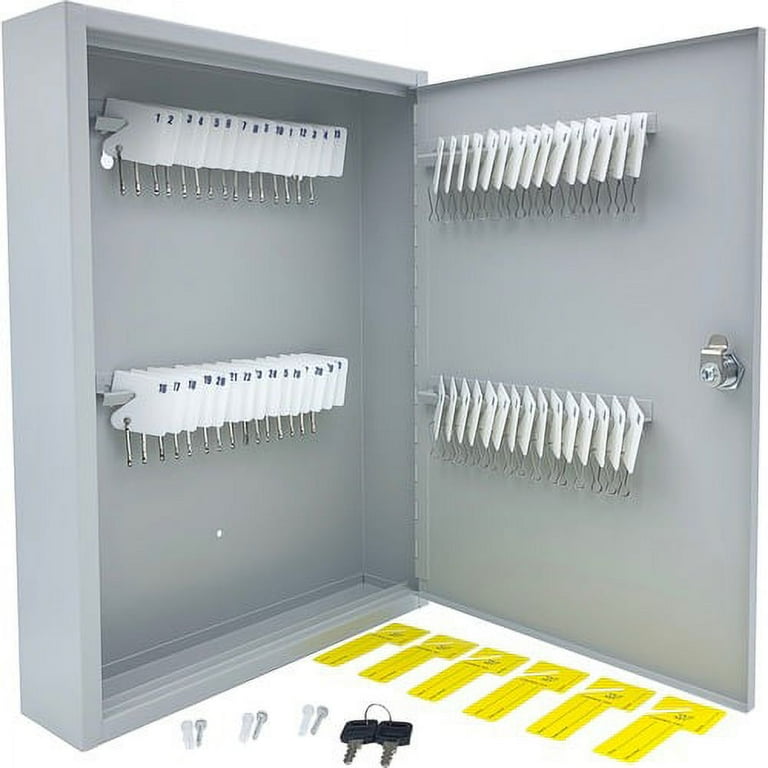 Huron Slotted Heavy-duty Key Cabinet - Keyhole Slot, Heavy Duty, Durable - Gray - Steel Huron Slotted Heavy-duty Key Cabinet - Keyhole Slot, Heavy Duty, Durable - Gray - Steel