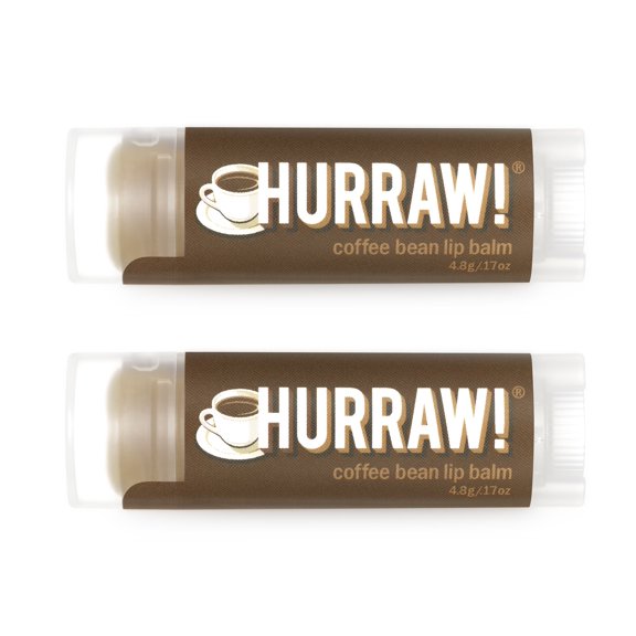 Hurraw! Coffee Bean Lip Balm, 2 Pack