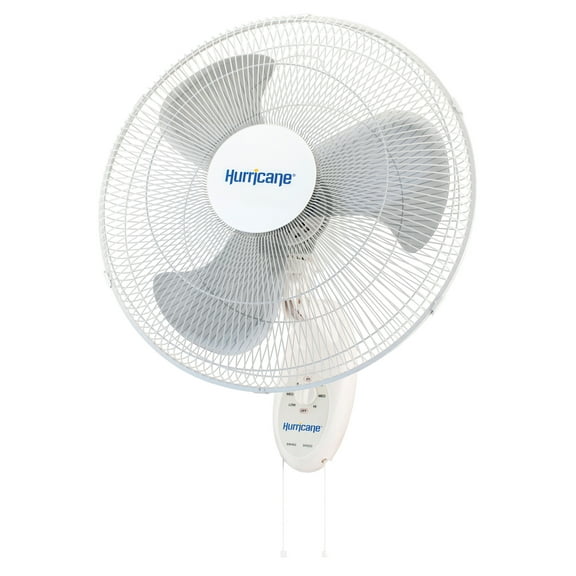Open Box Hurricane 18" 90 Degree Oscillating 3 Speed Wall Mounted Fan, White