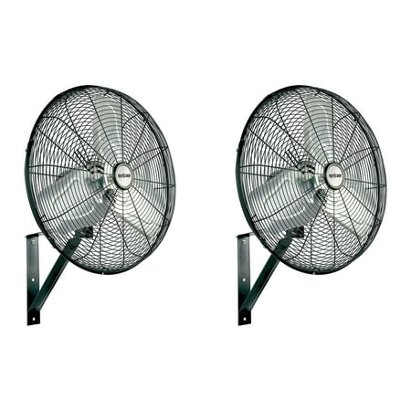 Hurricane 20" Pro Commercial Grade Classic Oscillating Wall Fan, Black, 2 Pack