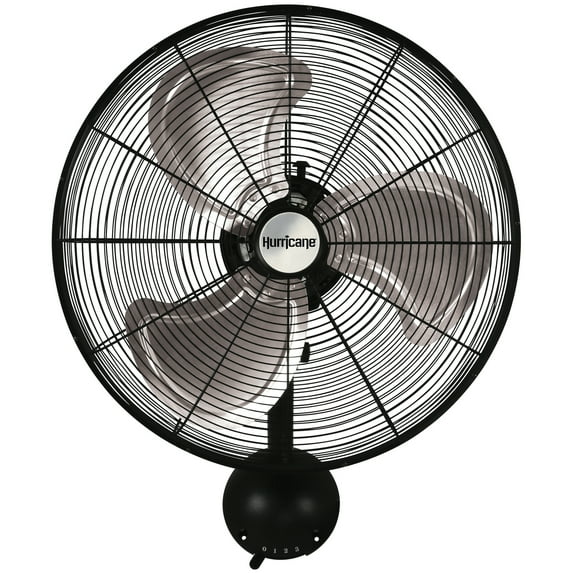 Hurricane 20 Inch Pro Series Metal Wall Mount Heavy Duty Hydroponics Fan, Black