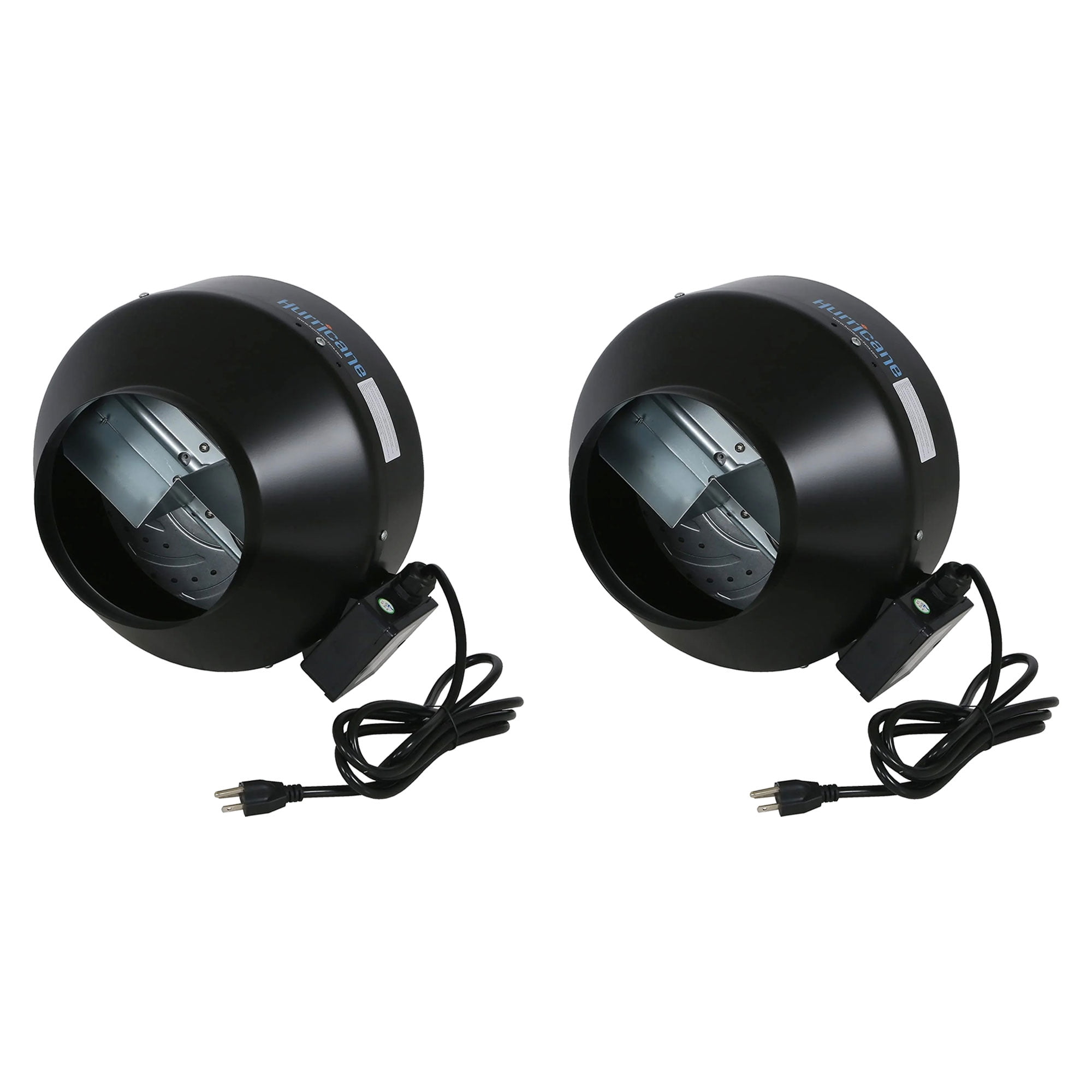 Hurricane 8" Commercial Grade Inline Wall Fan For Ventilation Use (2 Pack)