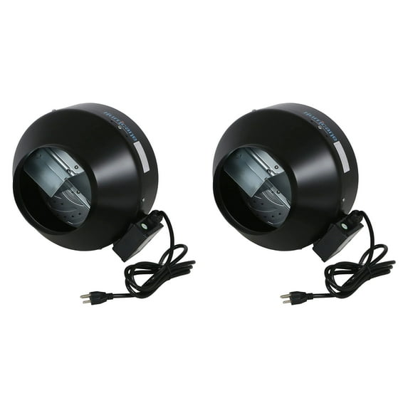 Hurricane 8" Commercial Grade Inline Wall Fan For Ventilation Use (2 Pack)