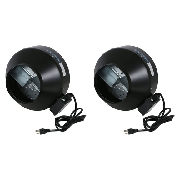 Hurricane 8" Commercial Grade Inline Wall Fan For Ventilation Use (2 Pack)