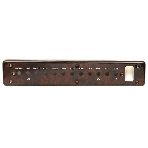 Hurricane Boat Blank Switch Panel 204277 | 14 x 2 1/2 Inch Woodgrain