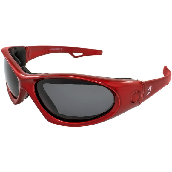 Hurricane Category-5 Jet Ski Water-Sport Floating Red Goggles Interchangeable Sunglasses to Goggles with Polarized Smoke Lens