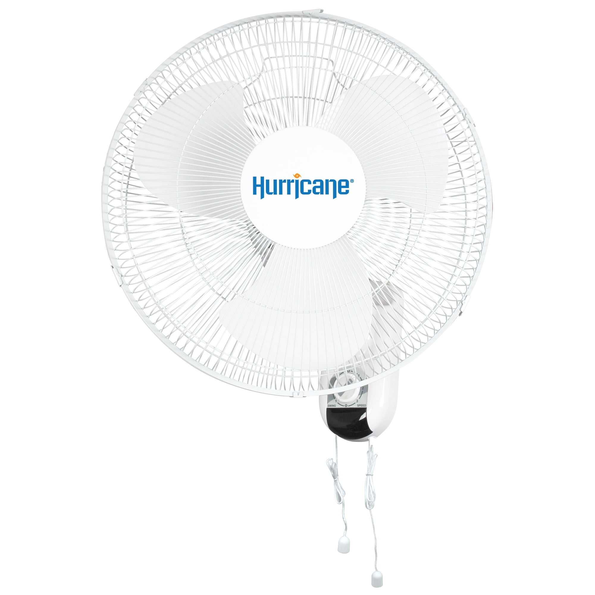 Hurricane 16-Inch White Metal Oscillating Wall Mount Fan