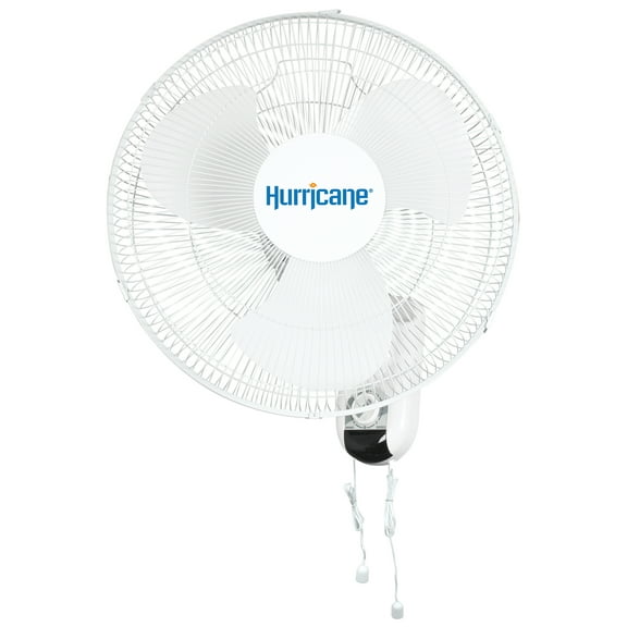 Open Box Hurricane Classic 16" 90 Degree 3 Speed Wall Mounted Fan, White