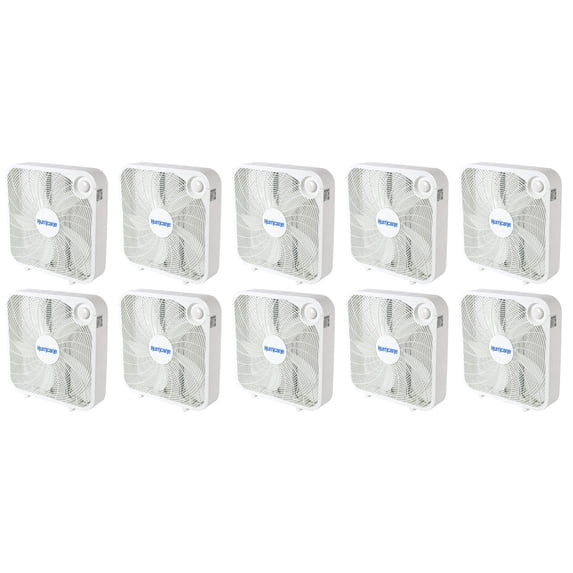Hurricane Classic 20" Floor Box Fan Powerful and Quiet Cooling, 10 Pack