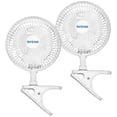thumbnail image 1 of Hurricane Classic 6" 2 Speed Mini Clip On Fan for Desks & Night Stands, White (2 Pack), 1 of 9
