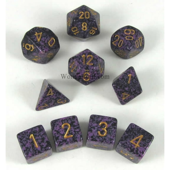 Hurricane Elemental Dice with Gold Numbers 16mm (5/8in) Set of 10 Koplow Games