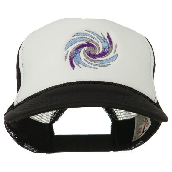 Hurricane Embroidered Foam Mesh Back Cap - Black White OSFM