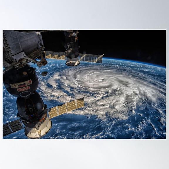 Hurricane Florence From Space Satellite View Science Weather Poster UNFRAMED PAPER POSTER