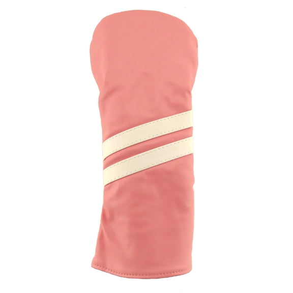 Hurricane Golf 2 Stripe Hybrid Headcover Pink Adjustable Tag Synthetic Leather