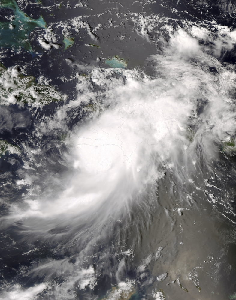 Hurricane Gustav over Hispaniola Canvas Art - Stocktrek Images (25 x 32)