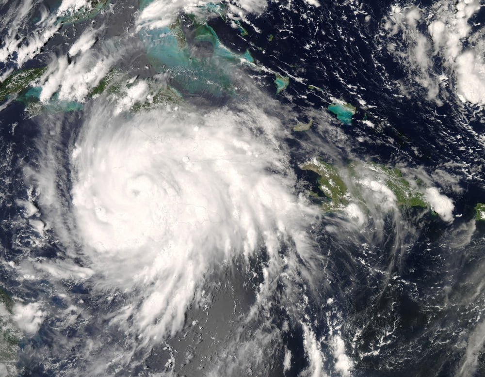Hurricane Gustav over Jamaica Canvas Art - Stocktrek Images (32 x 25)