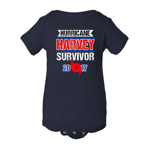 Hurricane Harvey Survivor Cyclone Symbol 2017 Houston Texas DT Infant Baby Rib Bodysuit