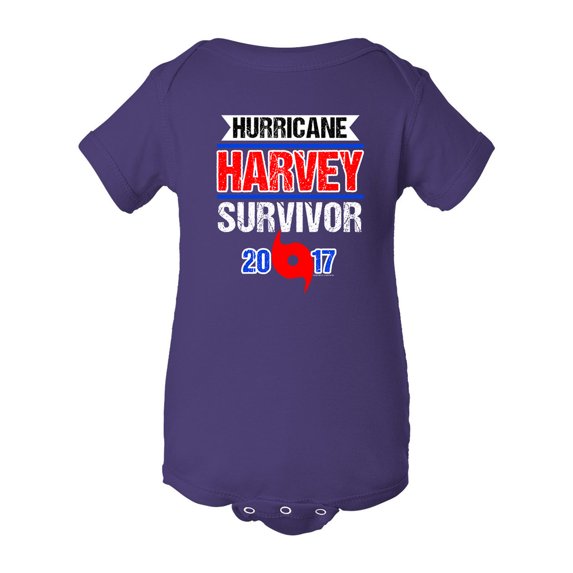 Hurricane Harvey Survivor Cyclone Symbol 2017 Houston Texas DT Infant Baby Rib Bodysuit