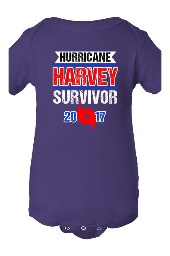 Hurricane Harvey Survivor Cyclone Symbol 2017 Houston Texas DT Infant Baby Rib Bodysuit