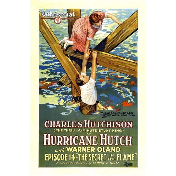 Hurricane Hutch From Top: Lucy Fox Charles Hutchinson In: 'Episode 14: The Secret In The Flame' 1921 Movie Poster Masterprint (11 x 17)