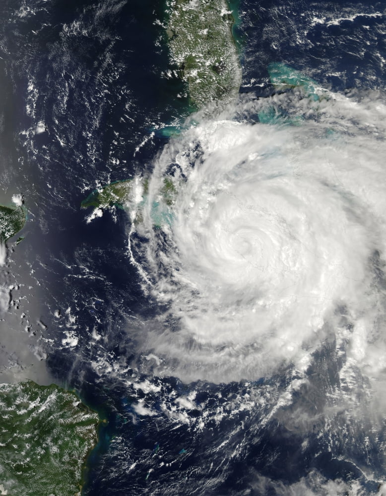 Hurricane Ike over Cuba Jamaica and the Bahamas Canvas Art - Stocktrek Images (25 x 32)