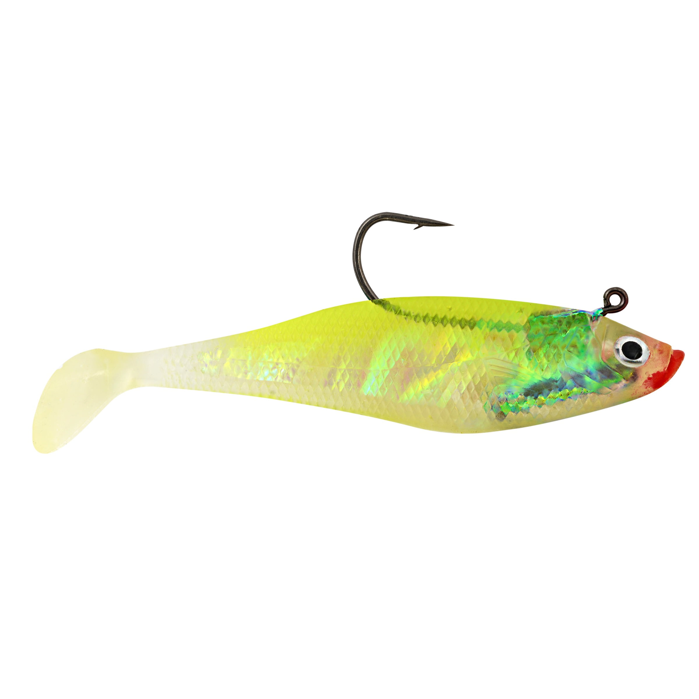 Hurricane Livewire Swim Shad 3 In. Chartreuse/Red Mouth-Chartreuse Tail,  SS3-5-66, Hard Baits 