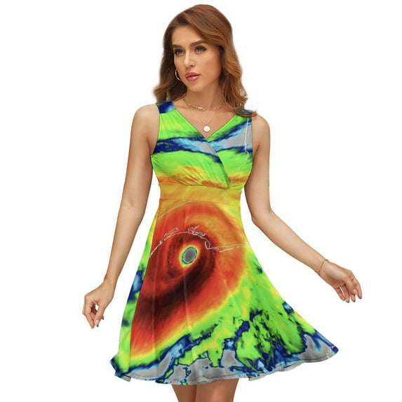 Hurricane Micheal Infrared Satellite Sundress Sleeveless Dress Summer Women Clothes Dress for Women Dresses