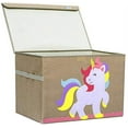thumbnail image 1 of Hurricane Munchkin Large Toy Chest. Canvas Soft Fabric Children Toy Storage Bin Basket with Flip-top Lid. Princess Baby Girl Toy Box for Girls and Toddler Nursery (Unicorn), 1 of 3