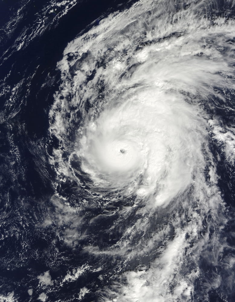 Hurricane Neki west of Hawaii Canvas Art - Stocktrek Images (25 x 32)