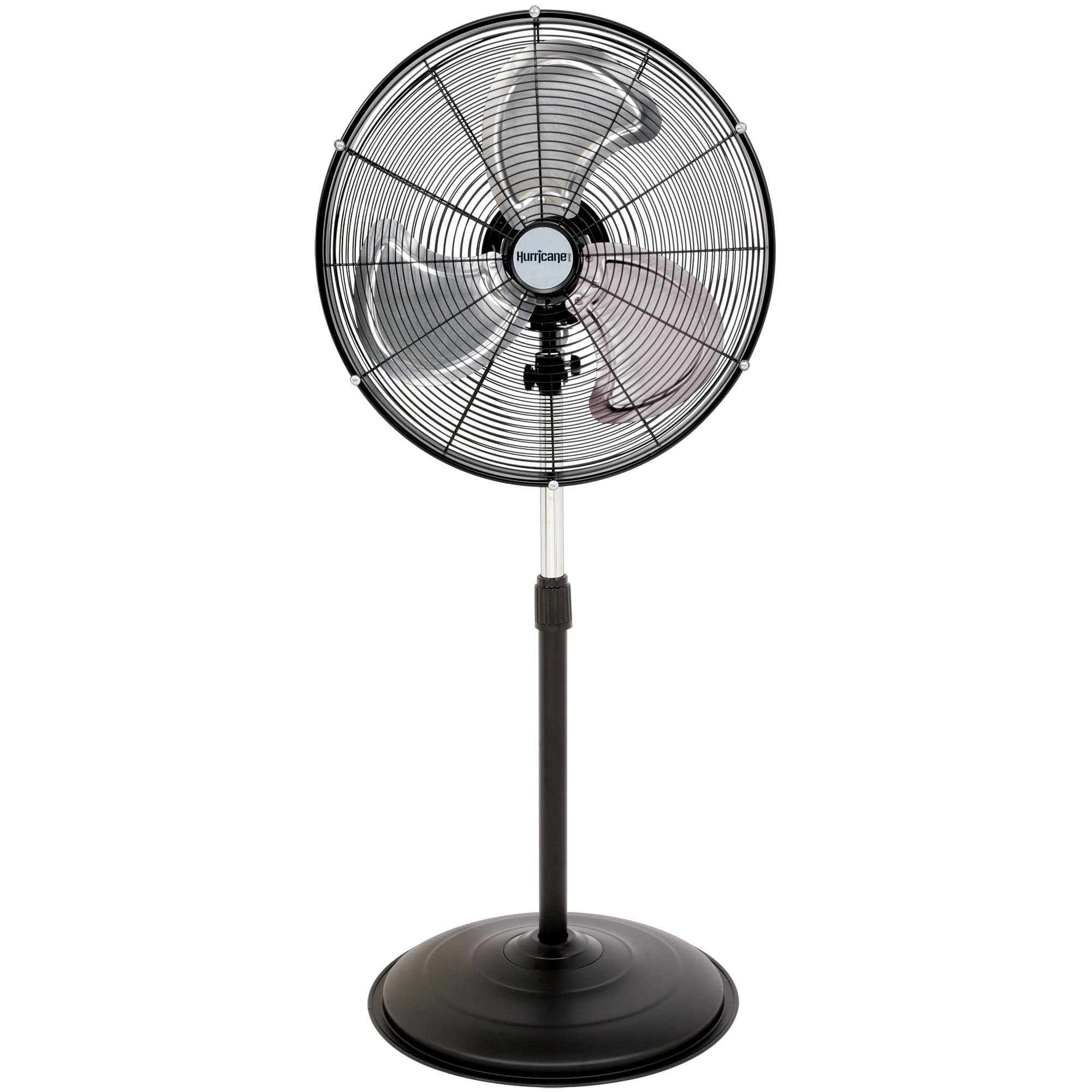 Hurricane Black Metal 20-Inch Oscillating Pedestal Fan with Adjustable Height