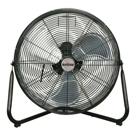 Hurricane Pro Series 20 Inch High Velocity Metal Orbital Floor Fan, Black