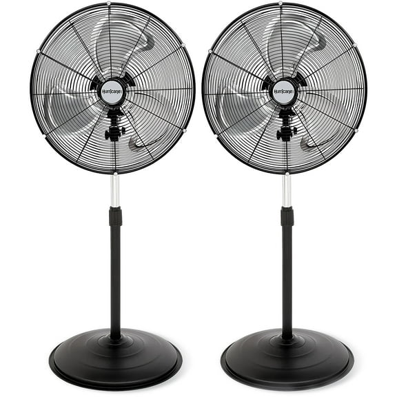 Hurricane Pro Series 20 Inch High Velocity Oscillating Pedestal Fan, 2 Pack