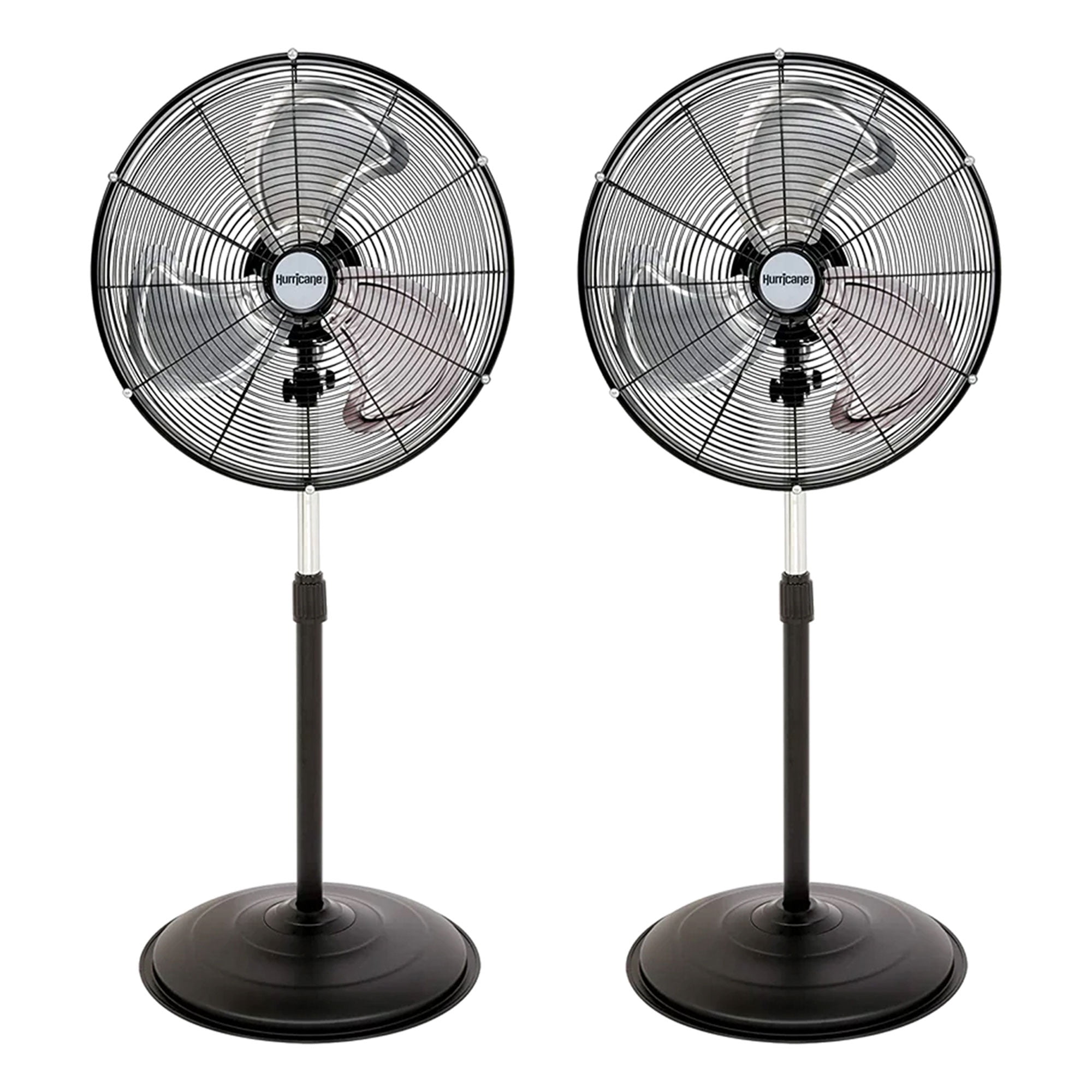 Hurricane Black 20" Oscillating Metal Stand Fan with Adjustable Height
