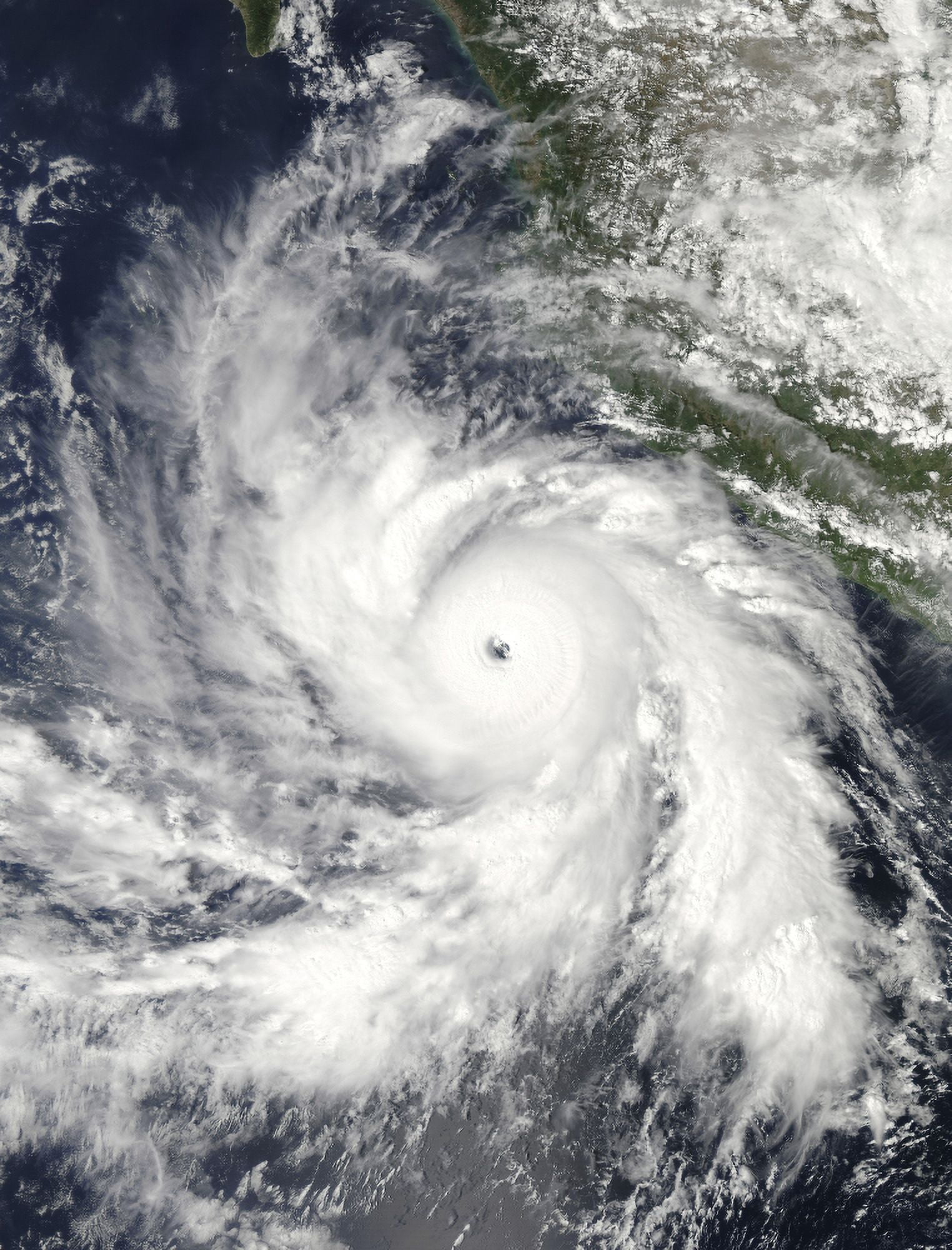 Hurricane Rick hovers over the eastern Pacific Ocean Canvas Art - Stocktrek Images (25 x 32)