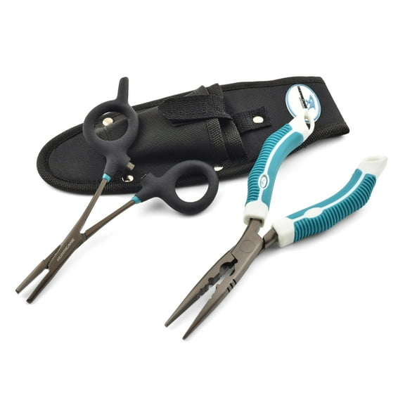 Hurricane Salt Tackle 6" Pliers & 6" Forceps Fishing Equipment w/ Sheath