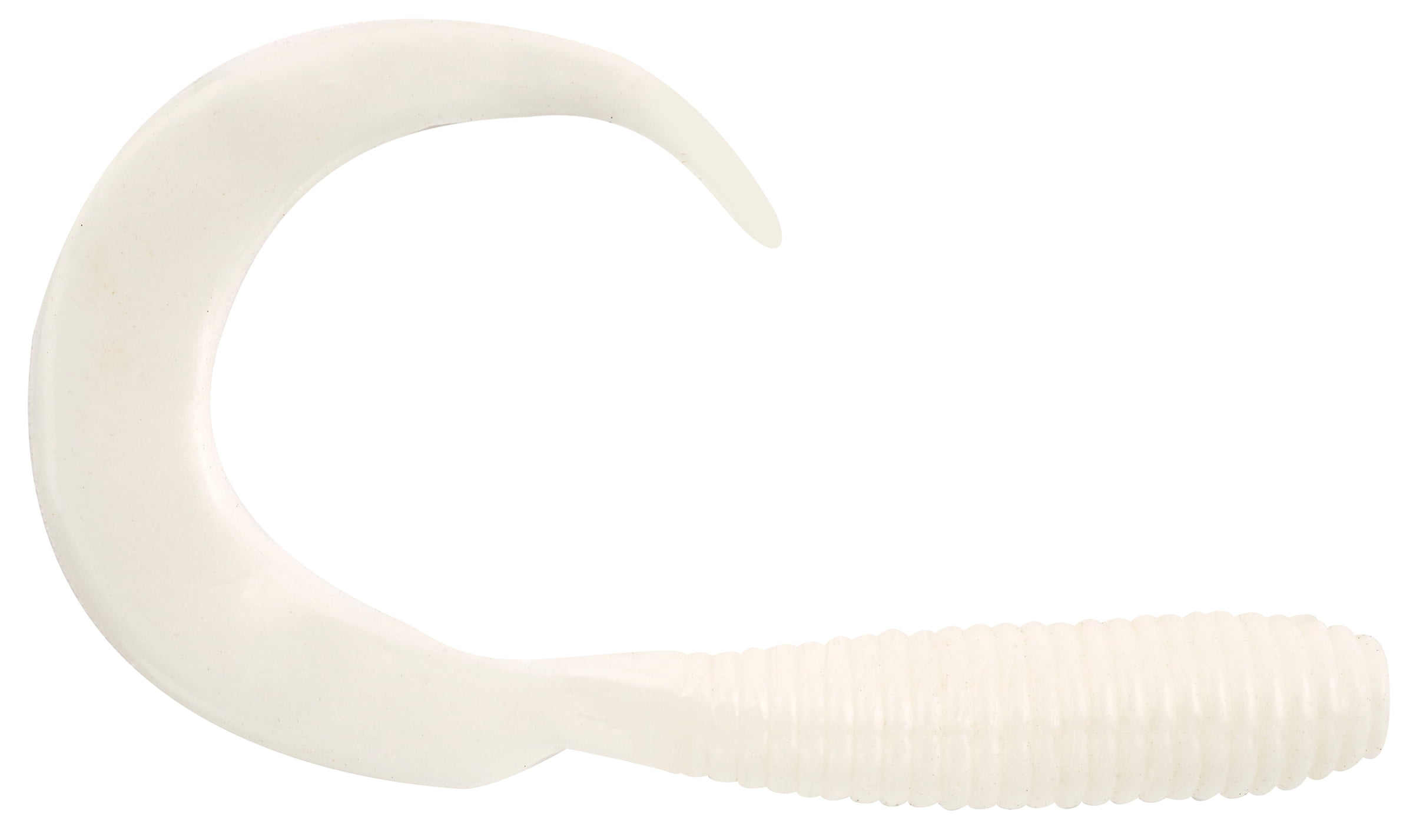Hurricane Salt Tackle Curtail Grub Fishing Lure, White, 6", 8-pack, Soft Baits