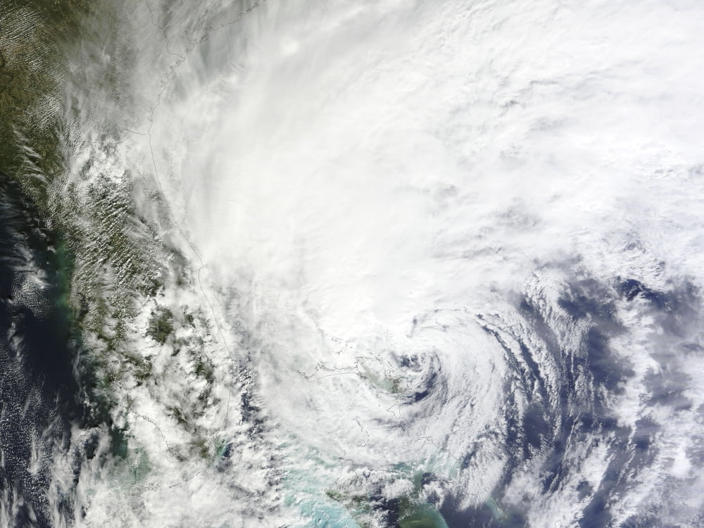 Hurricane Sandy over the Bahamas Canvas Art - Stocktrek Images (32 x 24)