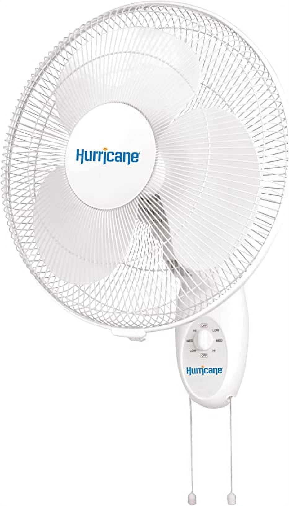 Hurricane White 16-Inch Oscillating Wall Mounted Fan with Adjustable Tilt