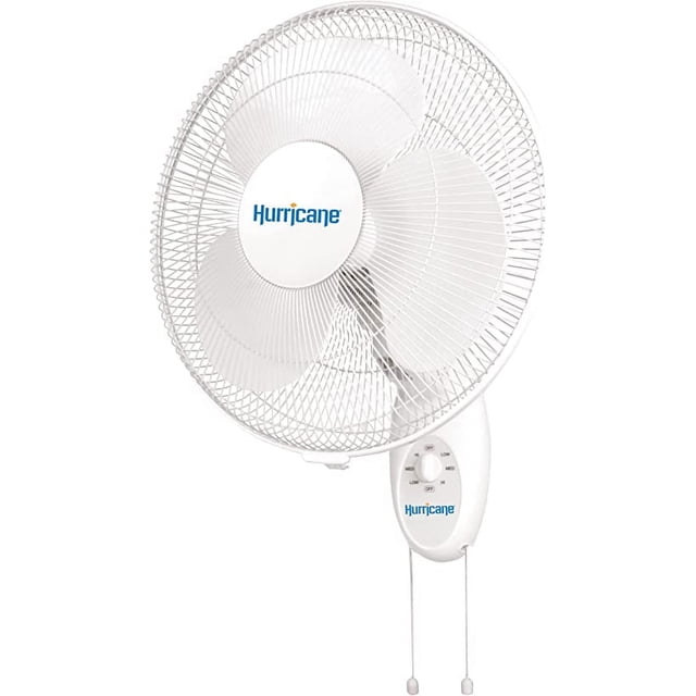 Hurricane Supreme 16 Inch Steel Blade Oscillating Wall Mount Fan with