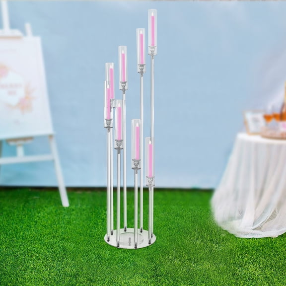 Hurricane Table Candelabra with 8 Arms Centerpieces Decorations - Candle Holder