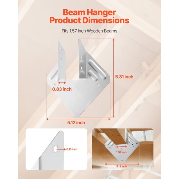 Hurricane Ties for Rafter,Inner Size 5.31x1.57x2.48 in/135x40x63 mm,Heavy Duty Hurricane Straps,Heavy Duty Rafter Ties Brackets Joist Hangers for Roof Beam Wooden Construction,25 Pcs