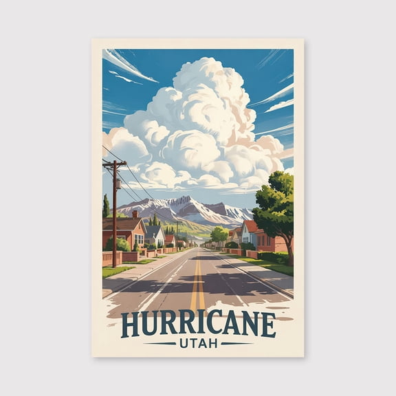 Hurricane Travel Print Canvas Wall Art, Hurricane Wall Hanging Home decor Hurricane Canvas Art, Utah Art Canvas Travel Canvas-1WN133