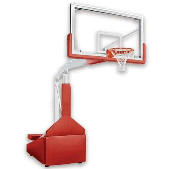 Hurricane Triumph-ST Steel-Glass Official Size Portable Basketball System, Navy Blue