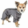 thumbnail image 1 of Hurricanine Waterproof & Reflective Full Body Dog Coat Jacket with Heat Reflective Technology - Grey, Small, 1 of 1